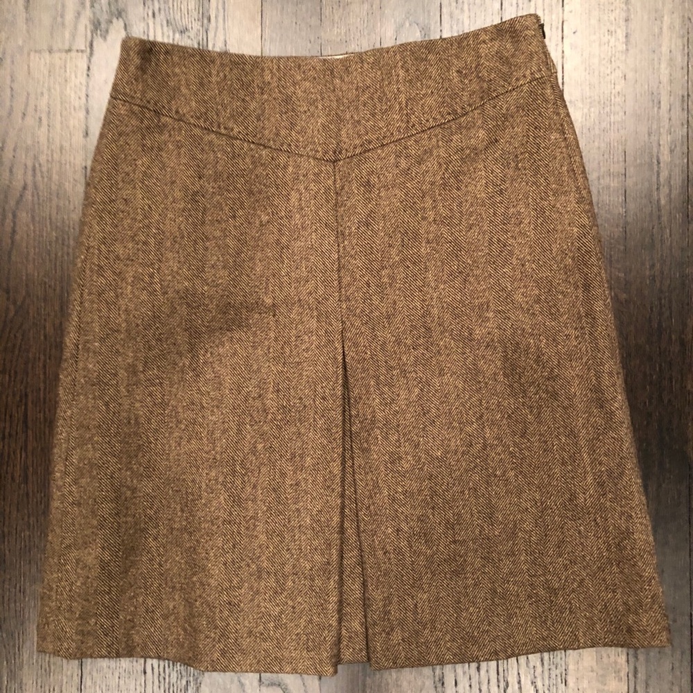 Gap Herringbone Tweed A-Line Wool Skirt